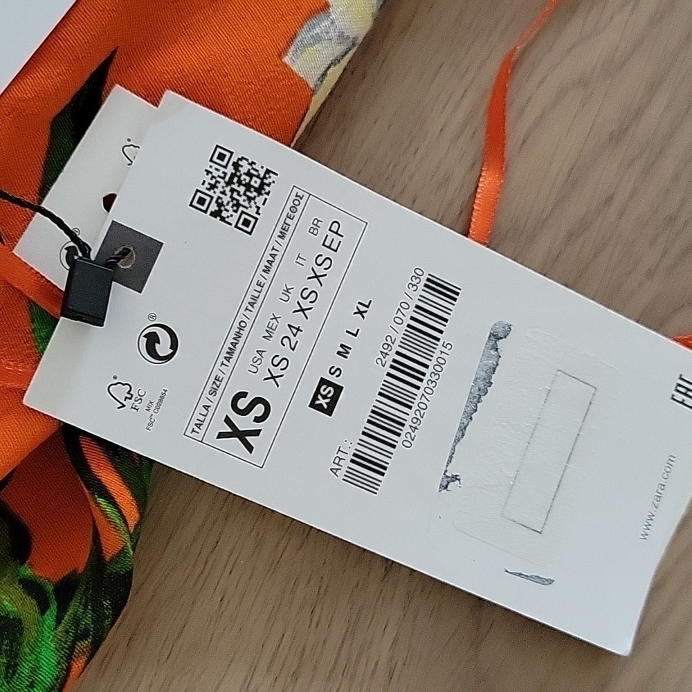 NWT ZARA MULTICOLORED CUT OUT PRINTED DRESS SIZE XS - Picture 5 of 6